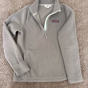 Vineyard Vines Gray Fleece Quarter-Zip Pullover